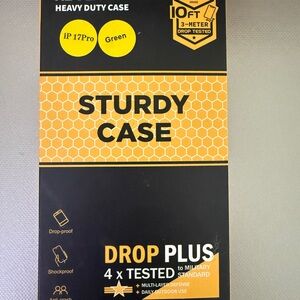 Sturdy Case Green Phone Case for iPhone 17 Pro with stand and wallet / card hldr